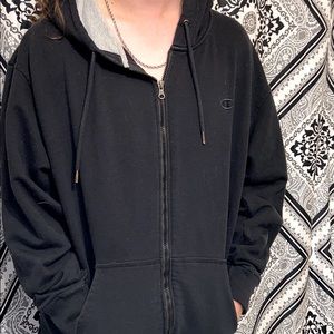 Black champion zip up jacket